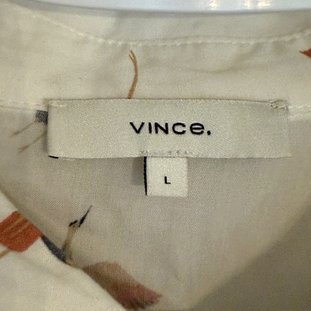 New! Vince crane bird pattern Button Down Blouse … - image 4